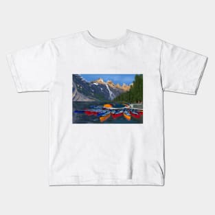 Moraine Lake Canada Digital Art Kids T-Shirt